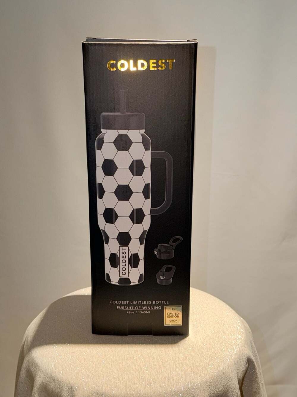 The Coldest Water Limitless Bottle Soccer Pursuit of Winning 46oz